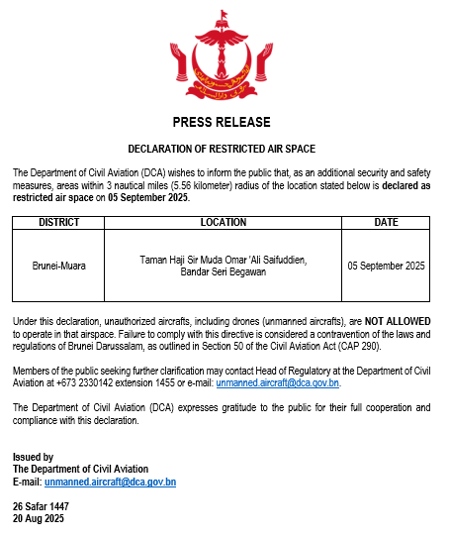 2. PRESS RELEASE - RESTRICTED AIRSPACE 05 SEPT 2025 ENG.png